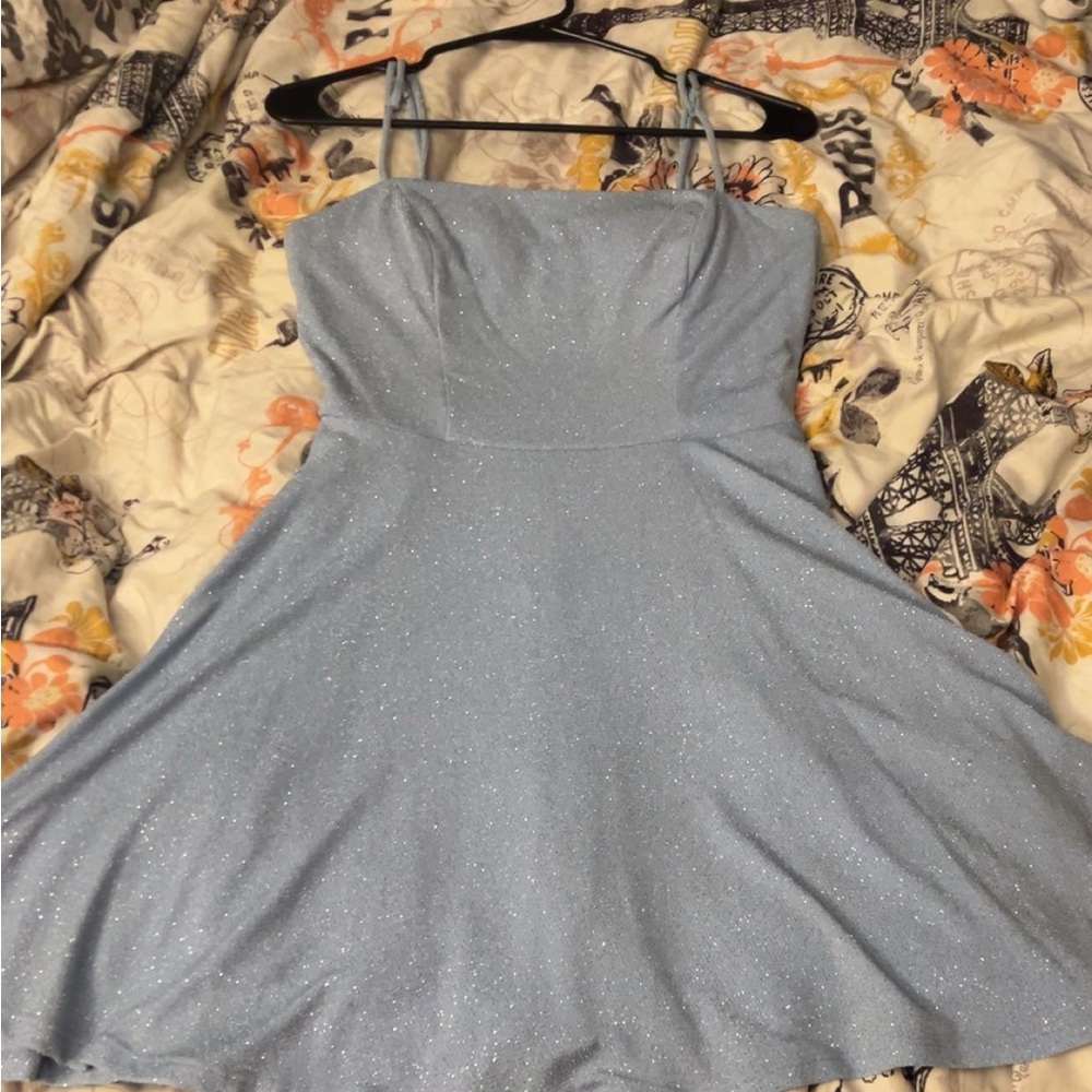 B. Smart Light Blue Glitter Dress